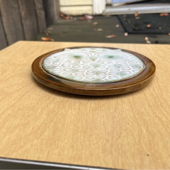 Ceramic Owl Trivet Vintage Mid Century Pottery - Picture 8 of 9